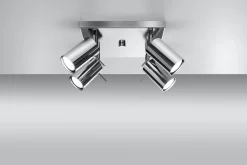 Sollux Deckenstrahler Metall 4-flammig Chrom B: 25 cm GU10* Wohnzimmerlampen|Moderne Lampen