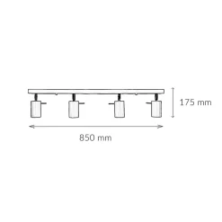 Easylight Deckenstrahler Metall 4-flammig 80 cm länglich GU10 Weiß* Deckenleuchten|Flurlampen