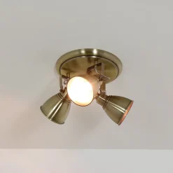 Easylight Deckenstrahler Metall 3-flammig in Messing rund* Deckenleuchten|Flurlampen