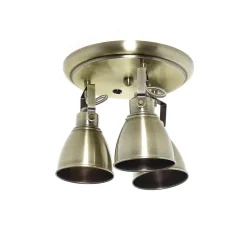 Easylight Deckenstrahler Metall 3-flammig in Messing rund* Deckenleuchten|Flurlampen