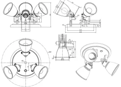 Easylight Deckenstrahler Metall 3-flammig in Messing rund* Deckenleuchten|Flurlampen