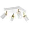 Hot Luminex Deckenstrahler Metall 4-flammig Weiß Gold GU10 verstellbar