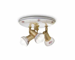 Ferroluce Deckenstrahler Metall Keramik E14 verstellbar 3-flammig* Wohnzimmerlampen|Keramiklampen