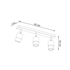 Sollux Deckenstrahler Metall Schwarz Gold 3-flammig 45 cm lang* Deckenleuchten|Flurlampen
