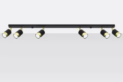 Discount Sollux Deckenstrahler Metall Schwarz Gold 117 cm lang HAMIDE