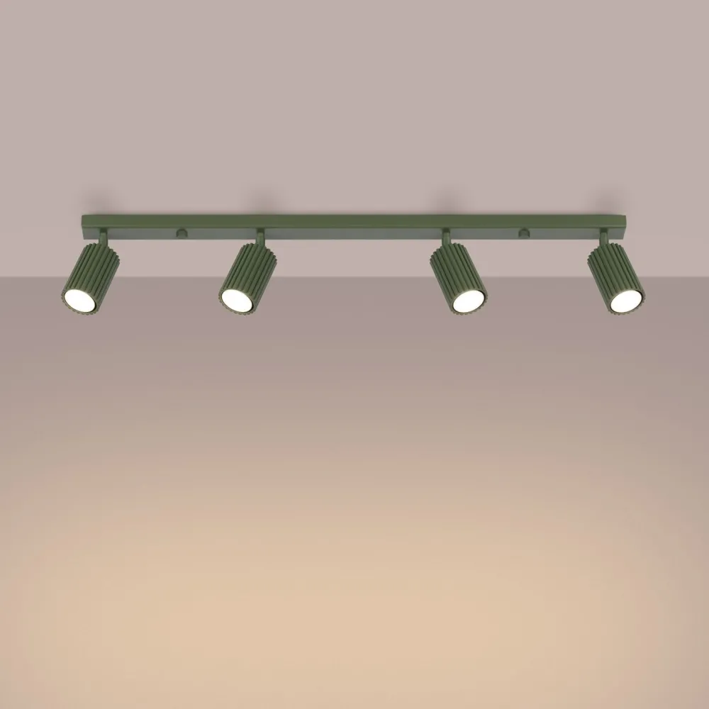 Sollux Deckenstrahler Modern GU10 4-flammig 81 cm lang in Grün* Flurlampen|Wohnzimmerlampen
