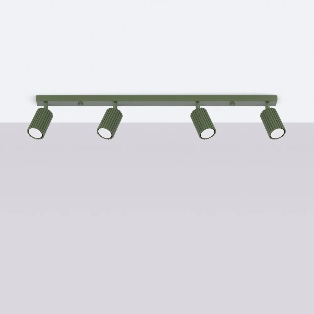 Sollux Deckenstrahler Modern GU10 4-flammig 81 cm lang in Grün* Flurlampen|Wohnzimmerlampen
