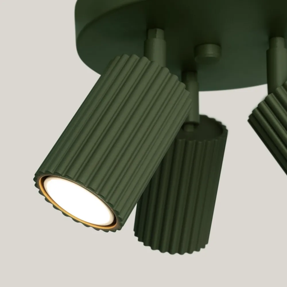 Sollux Deckenstrahler Modern rund Ø 19,5 cm klein Grün 3x GU10