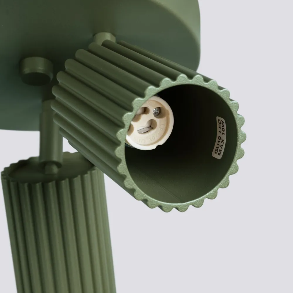 Sollux Deckenstrahler Modern rund Ø 19,5 cm klein Grün 3x GU10