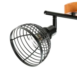 Easylight Deckenstrahler Retro Design Holz Metall 2-flammig E14* Holzlampen|Küchenlampen