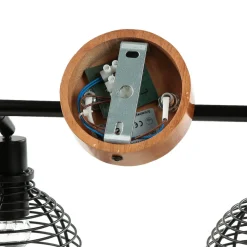 Easylight Deckenstrahler Retro Design Holz Metall 2-flammig E14* Holzlampen|Küchenlampen