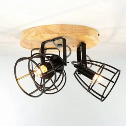 Easylight Deckenstrahler rund Ø 27 cm Holz Metall 3x E14* Holzlampen|Küchenlampen