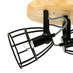 Easylight Deckenstrahler rund Ø 27 cm Holz Metall 3x E14* Holzlampen|Küchenlampen