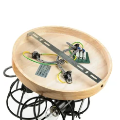 Easylight Deckenstrahler rund Ø 27 cm Holz Metall 3x E14* Holzlampen|Küchenlampen