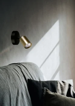 Outlet Masterlight Deckenstrahler rund Schwarz Gold klein Ø 11 cm