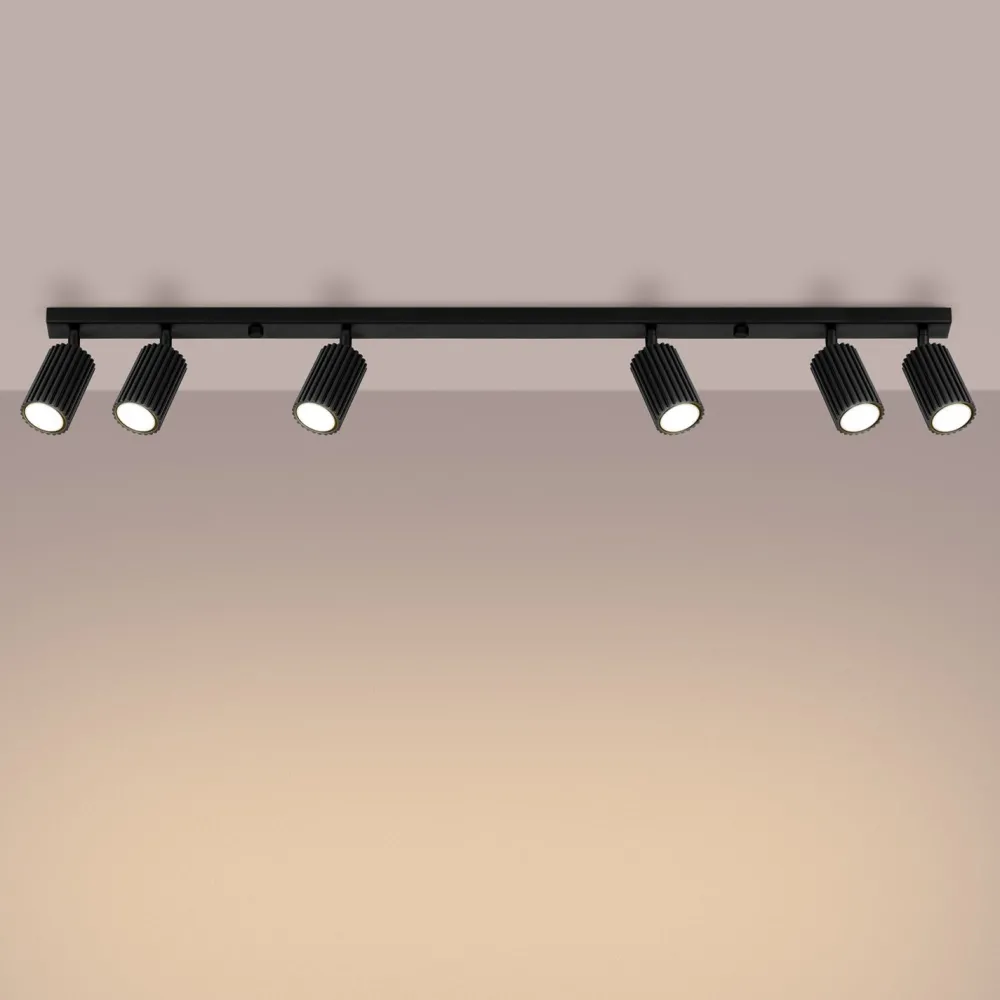 Sale Sollux Deckenstrahler Schwarz 117 cm lang flammig GU10 schwenkbar