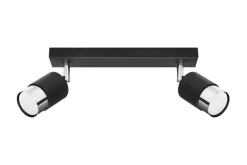 Online Sollux Deckenstrahler Schwarz Chrom 30 cm Metall 2-flammig