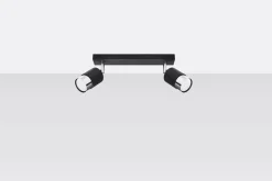 Online Sollux Deckenstrahler Schwarz Chrom 30 cm Metall 2-flammig