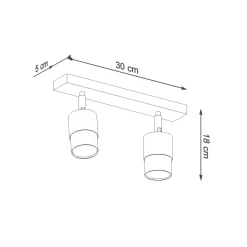 Online Sollux Deckenstrahler Schwarz Chrom 30 cm Metall 2-flammig