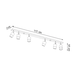 Discount Sollux Deckenstrahler Schwarz Chrom 117 cm lang schwenkbar