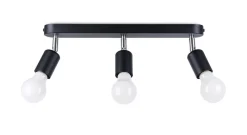 Best Sollux Deckenstrahler Schwarz 3-flammig schwenkbar E27 Metall