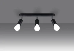 Best Sollux Deckenstrahler Schwarz 3-flammig schwenkbar E27 Metall