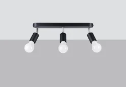 Best Sollux Deckenstrahler Schwarz 3-flammig schwenkbar E27 Metall