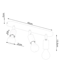 Best Sollux Deckenstrahler Schwarz 3-flammig schwenkbar E27 Metall