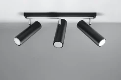 Sollux Deckenstrahler Schwarz 3-flammig GU10 Metall Spot Lampe* Deckenleuchten|Flurlampen