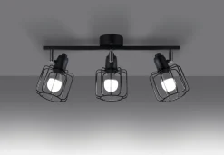 Sollux Deckenstrahler Schwarz Metall Retro Design 48 cm lang* Deckenleuchten|Flurlampen