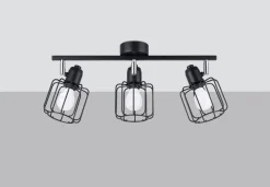 Sollux Deckenstrahler Schwarz Metall Retro Design 48 cm lang* Deckenleuchten|Flurlampen