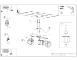 Sollux Deckenstrahler Schwarz Metall Retro Design 48 cm lang* Deckenleuchten|Flurlampen