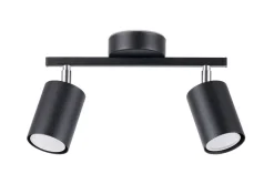 Sollux Deckenstrahler Schwarz Metall 2-flammig klein GU10 DALIT* Küchenlampen|Esszimmer Lampen