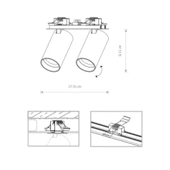Discount Nowodvorski Deckenstrahler Unterputz 17 cm breit 2-flammig GU10 Weiß