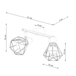 Sollux Deckenstrahler Weiß 31 cm lang verstellbar E27 Metall* Deckenleuchten|Flurlampen