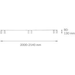 Outlet Nowodvorski Deckenstrahler Weiß 200 cm lang 6-flammig GU10 verstellbar