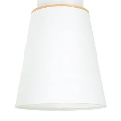 Lamkur Deckenstrahler Weiß Holz 4-flmg Modern Lampe* Stofflampen|Moderne Lampen