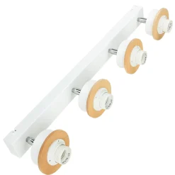 Lamkur Deckenstrahler Weiß Holz 4-flmg Modern Lampe* Stofflampen|Moderne Lampen