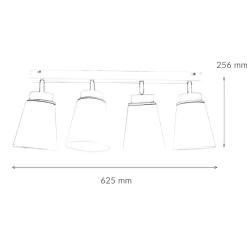 Lamkur Deckenstrahler Weiß Holz 4-flmg Modern Lampe* Stofflampen|Moderne Lampen