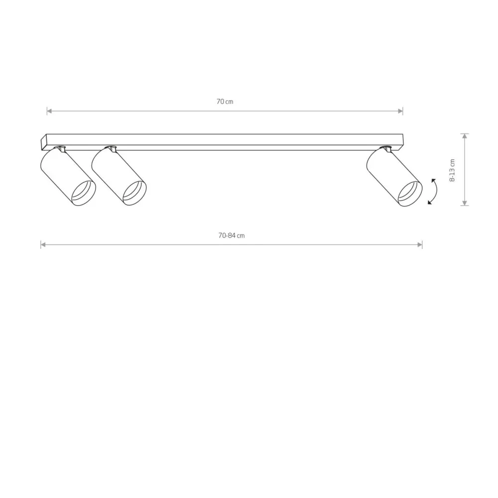Clearance Nowodvorski Deckenstrahler Weiß Metall Modern 3-flammig GU10 70 cm
