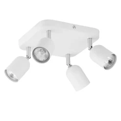 TK Lighting Deckenstrahler Weiß Metall verstellbar GU10 4-flammig