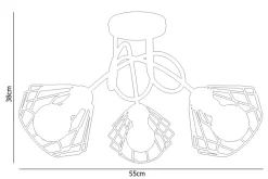 Best Belis Dekorative Deckenlampe Metall E27 L:55 cm in Schwarz