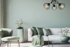 Best Belis Dekorative Deckenlampe Metall E27 L:55 cm in Schwarz