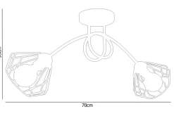 Best Belis Dekorative Deckenleuchte Metall E27 L:70 cm in Schwarz