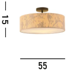 Sale Searchlight Dekorative Deckenleuchte Bambus Muster E27 3-flammig