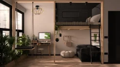 Belis Dekorative Deckenleuchte Holz E27 Ø35 cm in Schwarz* Deckenleuchten|Bürolampen