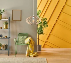 Belis Dekorative Hängelampe Holz E27 Ø35 cm rund in Weiß* Hängelampen|Bürolampen