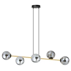 Sale Emibig Dekorative Hängelampe Kugelschirm Rauchglas Metall ALOISIO