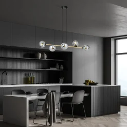 Sale Emibig Dekorative Hängelampe Kugelschirm Rauchglas Metall ALOISIO