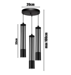 Belis Dekorative Hängeleuchte Metall GU10 Ø35 cm rund Schwarz* Bürolampen|Wohnzimmerlampen